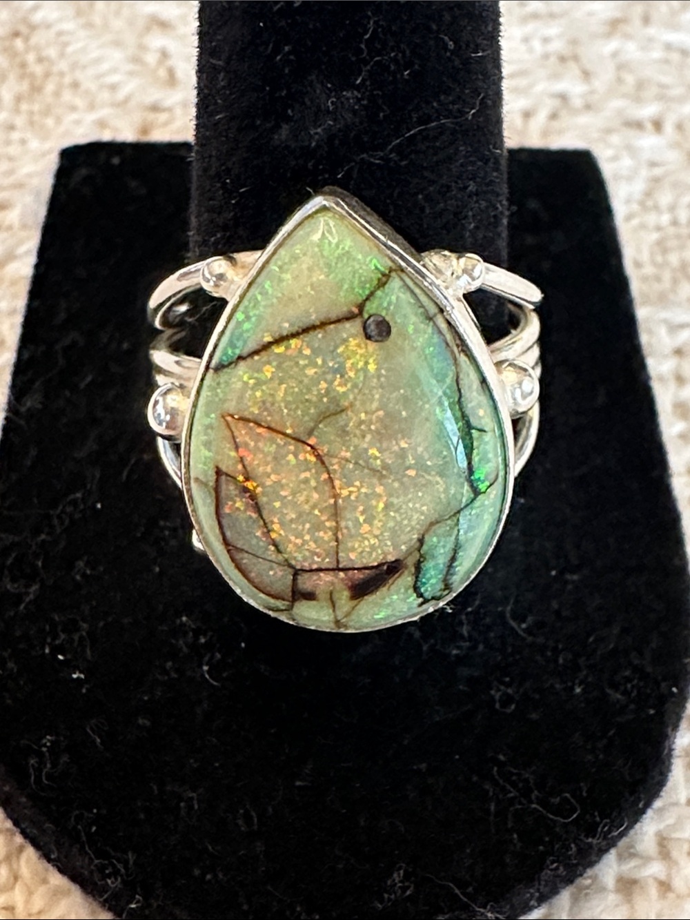 Monarch Opal Sterling Silver Ring